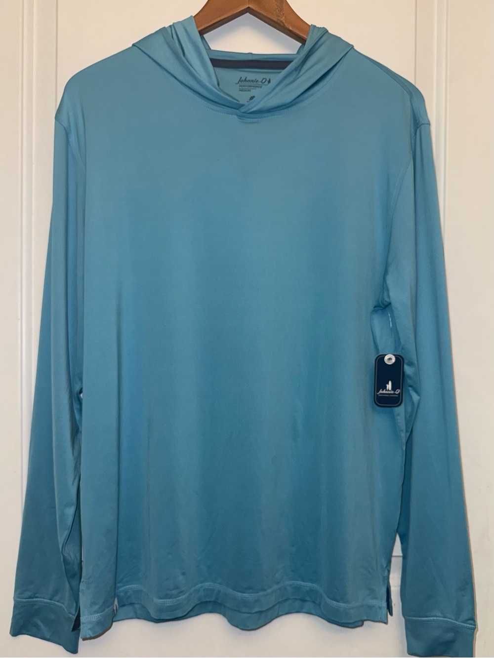 johnnie-O NWT "Talon" Featherweight Performance Hoodie in "Haze" Blue